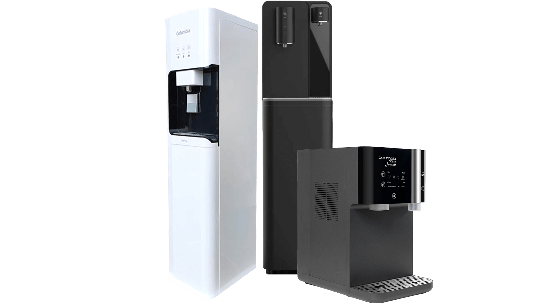 Trio de fontaines à eau gazeuse pour bureau